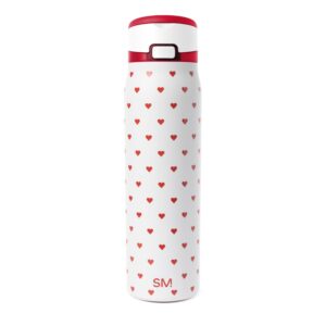 Simple Modern Mesa Loop Water Bottle with Straw | 30oz Cup Holder Friendly Insulated Stainless Steel Bottles for Travel, Sports and School | Crimson Hearts