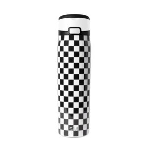 Simple Modern Mesa Loop Water Bottle with Straw | 24oz Cup Holder Friendly Insulated Stainless Steel Bottles for Travel, Sports and School | Black and White Checkmate